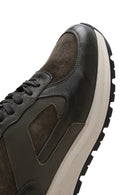 Erkek Haki Deri Süet Detaylı Kalın Tabanlı Sneaker | Derimod Erkek Haki Deri Süet Detaylı Kalın Tabanlı Sneaker | Derimod