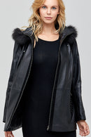 Delfina Women's Leather Jacket | Derimod Delfina Women's Leather Jacket | Derimod