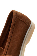 Kadın Taba Süet Deri Maskülen Loafer | Derimod Kadın Taba Süet Deri Maskülen Loafer | Derimod