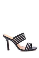 Women's Black Heeled Slippers | Derimod Women's Black Heeled Slippers | Derimod