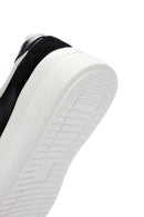 Kadın Siyah Bağcıklı Yüksek Taban Deri Sneaker | Derimod Kadın Siyah Bağcıklı Yüksek Taban Deri Sneaker | Derimod