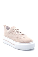 Women's Leather Suede High Sole Sneaker | Derimod Women's Leather Suede High Sole Sneaker | Derimod