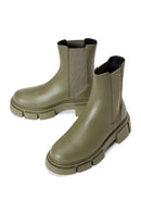 Women's Green Leather Chelsea Boots | Derimod Women's Green Leather Chelsea Boots | Derimod