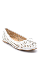 Women's White Bow Ballerina Ballet | Derimod Women's White Bow Ballerina Ballet | Derimod