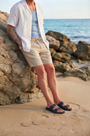 Male Black Double-Buckle Nubuck Leather Slipper | Derimod Male Black Double-Buckle Nubuck Leather Slipper | Derimod