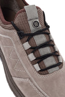 Erkek Vizon Bağcıklı Nubuk Deri Casual Sneaker | Derimod Erkek Vizon Bağcıklı Nubuk Deri Casual Sneaker | Derimod