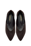 Woman Brown Suede Leather Babet | Derimod Woman Brown Suede Leather Babet | Derimod