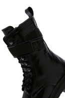 Women's Black Patent Leather Thick Soled Boots | Derimod Women's Black Patent Leather Thick Soled Boots | Derimod