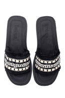 Women's Black Thick Soled Slippers | Derimod Women's Black Thick Soled Slippers | Derimod