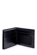Men's Black Leather Knitted Pattern Wallet | Derimod Men's Black Leather Knitted Pattern Wallet | Derimod