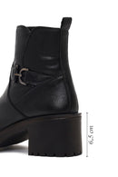 Women's Black Zippered Thick Heeled Boots | Derimod Women's Black Zippered Thick Heeled Boots | Derimod
