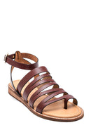 Women's Casual Leather Sandals with Flip Flop Detail | Derimod Women's Casual Leather Sandals with Flip Flop Detail | Derimod