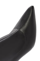 Women's Black Zippered Thin Heeled Leather Boots | Derimod Women's Black Zippered Thin Heeled Leather Boots | Derimod