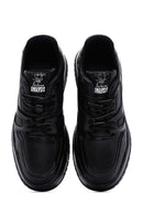 Men's Black Leather Thick Soled Sneaker | Derimod Men's Black Leather Thick Soled Sneaker | Derimod