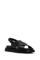 Women's Black Strappy Leather Comfort Sandals | Derimod Women's Black Strappy Leather Comfort Sandals | Derimod