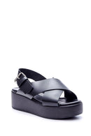 Women's Wedge Heeled Leather Sandals | Derimod Women's Wedge Heeled Leather Sandals | Derimod
