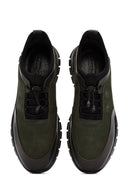 Erkek Yeşil Bağcıklı Nubuk Deri Casual Sneaker | Derimod Erkek Yeşil Bağcıklı Nubuk Deri Casual Sneaker | Derimod