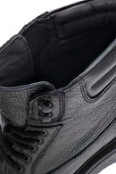 Men's Black Lace-Up Thick-Soled Leather Boat | Derimod Men's Black Lace-Up Thick-Soled Leather Boat | Derimod