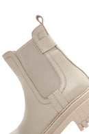 Women's Beige Leather Chelsea Boots | Derimod Women's Beige Leather Chelsea Boots | Derimod