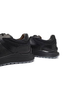Erkek Siyah Bağcıklı Kalın Tabanlı Deri Sneaker | Derimod Erkek Siyah Bağcıklı Kalın Tabanlı Deri Sneaker | Derimod