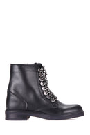 Women's Leather Boots with Chain | Derimod Women's Leather Boots with Chain | Derimod