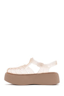 Women's Beige Ankle Buckle Thick Soled Jelly Sandals | Derimod Women's Beige Ankle Buckle Thick Soled Jelly Sandals | Derimod