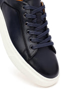 Erkek Lacivert Bağcıklı Deri Sneaker | Derimod Erkek Lacivert Bağcıklı Deri Sneaker | Derimod