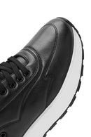 Erkek Siyah Bağcıklı Kalın Tabanlı Deri Sneaker | Derimod Erkek Siyah Bağcıklı Kalın Tabanlı Deri Sneaker | Derimod
