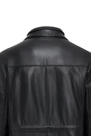 Nathan Men's Black Leather Coat | Derimod Nathan Men's Black Leather Coat | Derimod