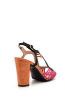 Women's Suede Colored Heeled Shoes | Derimod Women's Suede Colored Heeled Shoes | Derimod