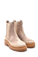 Women's Suede Leather Thick Soled Chelsea Boots | Derimod Women's Suede Leather Thick Soled Chelsea Boots | Derimod