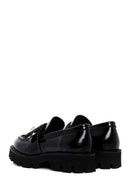 Kadın Siyah Deri Kalın Tabanlı Rugan Casual Loafer | Derimod Kadın Siyah Deri Kalın Tabanlı Rugan Casual Loafer | Derimod