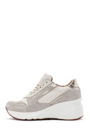 Women's Beige Leather Thick Soled Sneaker | Derimod Women's Beige Leather Thick Soled Sneaker | Derimod