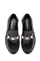 Women's Black Buckle Detailed Leather Masculine Loafer | Derimod Women's Black Buckle Detailed Leather Masculine Loafer | Derimod
