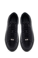 Erkek Siyah Bağcıklı Deri Sneaker | Derimod Erkek Siyah Bağcıklı Deri Sneaker | Derimod