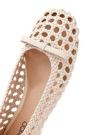 Women's Beige Knitted Ballerinas | Derimod Women's Beige Knitted Ballerinas | Derimod