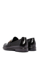Women's Black Stone Detailed Leather Masculine Loafer | Derimod Women's Black Stone Detailed Leather Masculine Loafer | Derimod