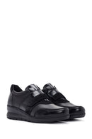Women's Black Wedge Heeled Leather Comfort Shoes | Derimod Women's Black Wedge Heeled Leather Comfort Shoes | Derimod