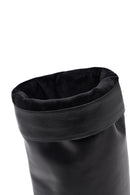 Women's Black Buckled Thin Heeled Leather Boot | Derimod Women's Black Buckled Thin Heeled Leather Boot | Derimod