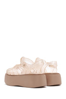 Women's Beige Ankle Buckle Thick Soled Jelly Sandals | Derimod Women's Beige Ankle Buckle Thick Soled Jelly Sandals | Derimod