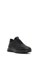 Erkek Siyah Bağcıklı Kalın Tabanlı Deri Casual Sneaker | Derimod Erkek Siyah Bağcıklı Kalın Tabanlı Deri Casual Sneaker | Derimod