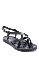 Kadın Kroko Baskılı Casual Sandalet | Derimod Kadın Kroko Baskılı Casual Sandalet | Derimod