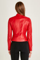 Kylie Women's Leather Jacket | Derimod Kylie Women's Leather Jacket | Derimod
