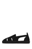 Woman Black Suede Espadrilles Sandal | Derimod Woman Black Suede Espadrilles Sandal | Derimod