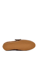 Women's Tan Double Buckled Suede Leather Ballerinas | Derimod Women's Tan Double Buckled Suede Leather Ballerinas | Derimod