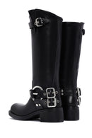 Women's Black Leather Buckle Boots | Derimod Women's Black Leather Buckle Boots | Derimod