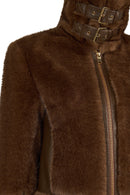 Sevilla Woman Brown Notched Collar Teddy Coats | Derimod Sevilla Woman Brown Notched Collar Teddy Coats | Derimod