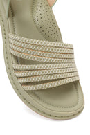 Women's Green Chunky Sole Comfort Sandals | Derimod Women's Green Chunky Sole Comfort Sandals | Derimod