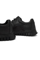 Erkek Siyah Bağcıklı Kalın Tabanlı Deri Casual Sneaker | Derimod Erkek Siyah Bağcıklı Kalın Tabanlı Deri Casual Sneaker | Derimod