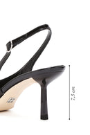 Women's Black Open Back Thin Heel Patent Leather Shoes | Derimod Women's Black Open Back Thin Heel Patent Leather Shoes | Derimod